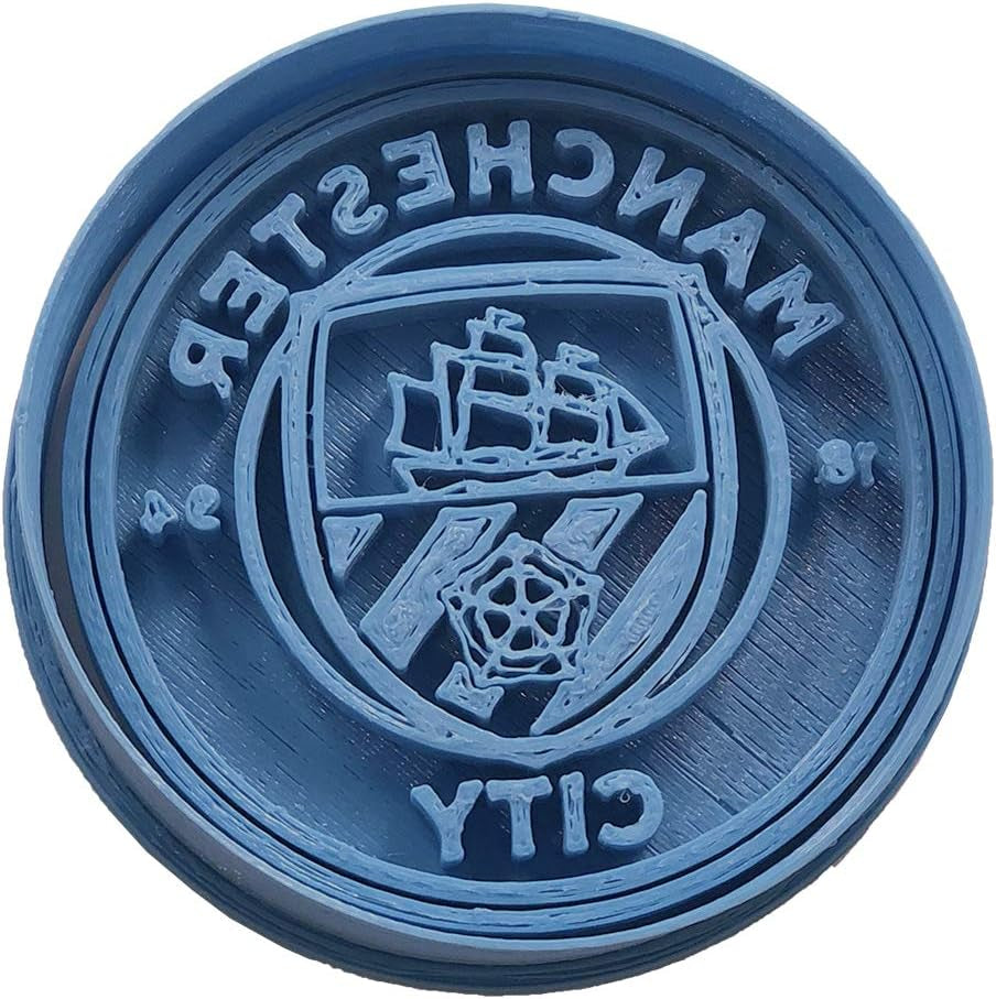 Manchester City fodboldhold blå 8 x 7 x 1,5 cm
