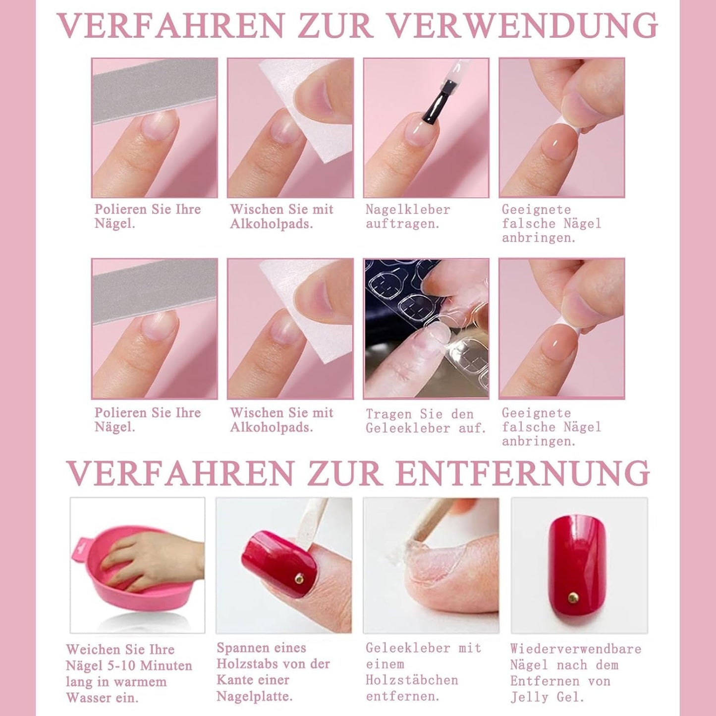 360 stk Gradient Ballerina Falske Negle Sæt, Pink White Gradient Lime-on kunstige negle med 2 stk Nail Oil Penne, Ombre Medium Fake Neils for Women DIY
