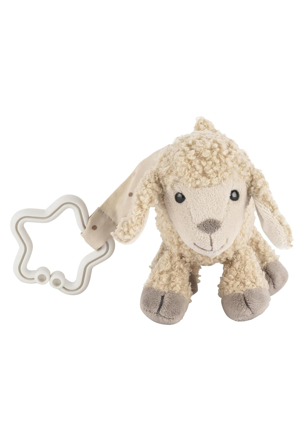Sterntaler Flocke Fåelegetøjsvedhæng - Blødt stof Klapvognslegetøj - Babyhængelegetøj - Sandfarve Stjerneformet ophæng Legebuevedhæng Bebe Toys Naty Shop