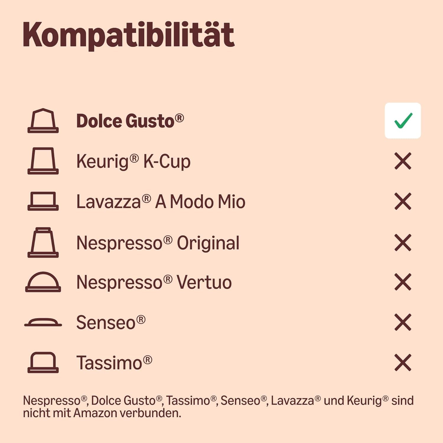af Amazon Cafe au Lait Dolce Gusto-kompatibel Kaffeekapseln, 48 Kapseln (3 Packungen mit je 16 Stück)