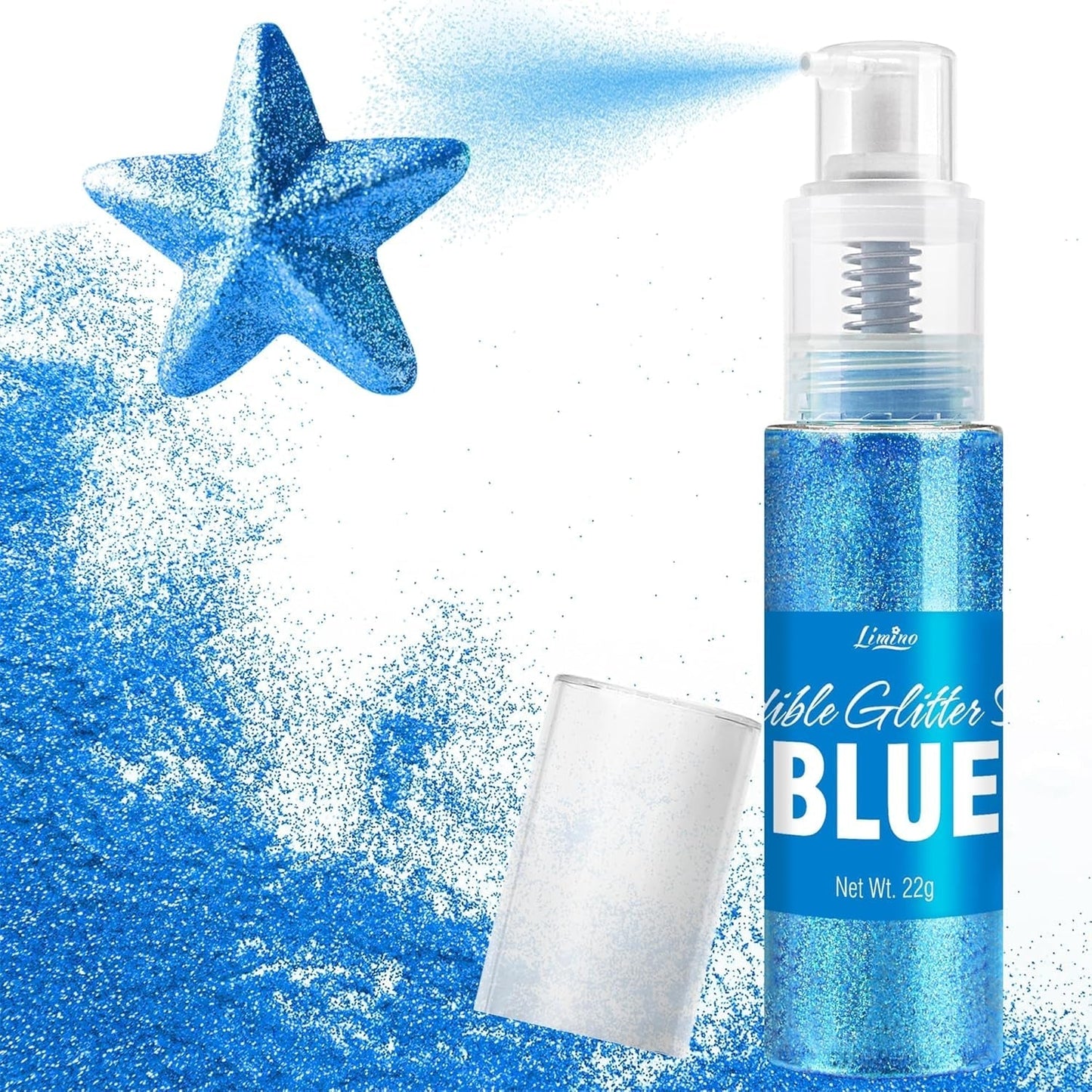 Spiselig glitter, spray, forskellige farver, 22 gram Naty Shop Blue