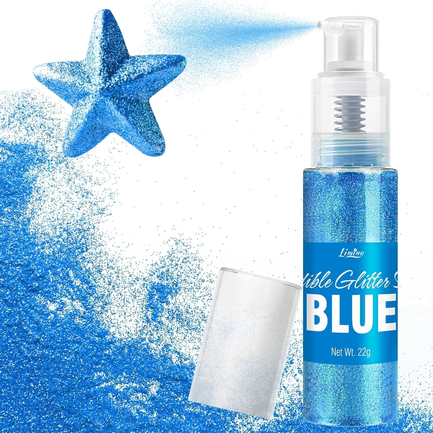 Spiselig glitterspray - 22G spiselig glitter, spiseligt glitterpulver til drinks, kagepynt, macarons - madfarve glitterpulver, spiseligt glitter til cocktails, muffins (pink)