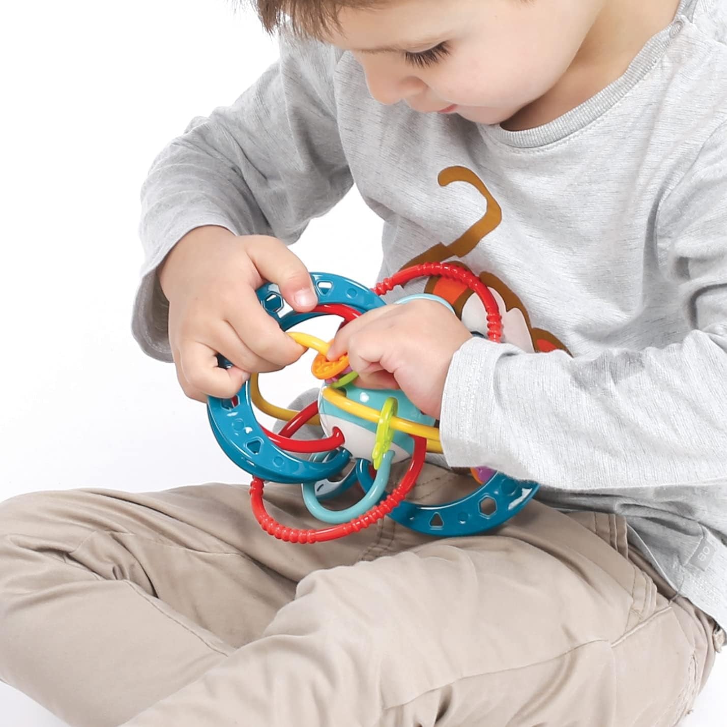LUDI - Planet Bell - Legetøj til børn - Fra 3 måneder - Levende farver, forskellige teksturer og original form - Fremmer finmotorik og fingerfærdighed Bebe Naty Shop Toys