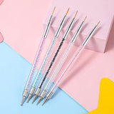 5 Stück Nail Art Pinsel Sæt Dotting Tool Nailart Pinsel Nageldesign Dotting Pen Strass Professionel Acryl Feinmalerei Nail Art Design