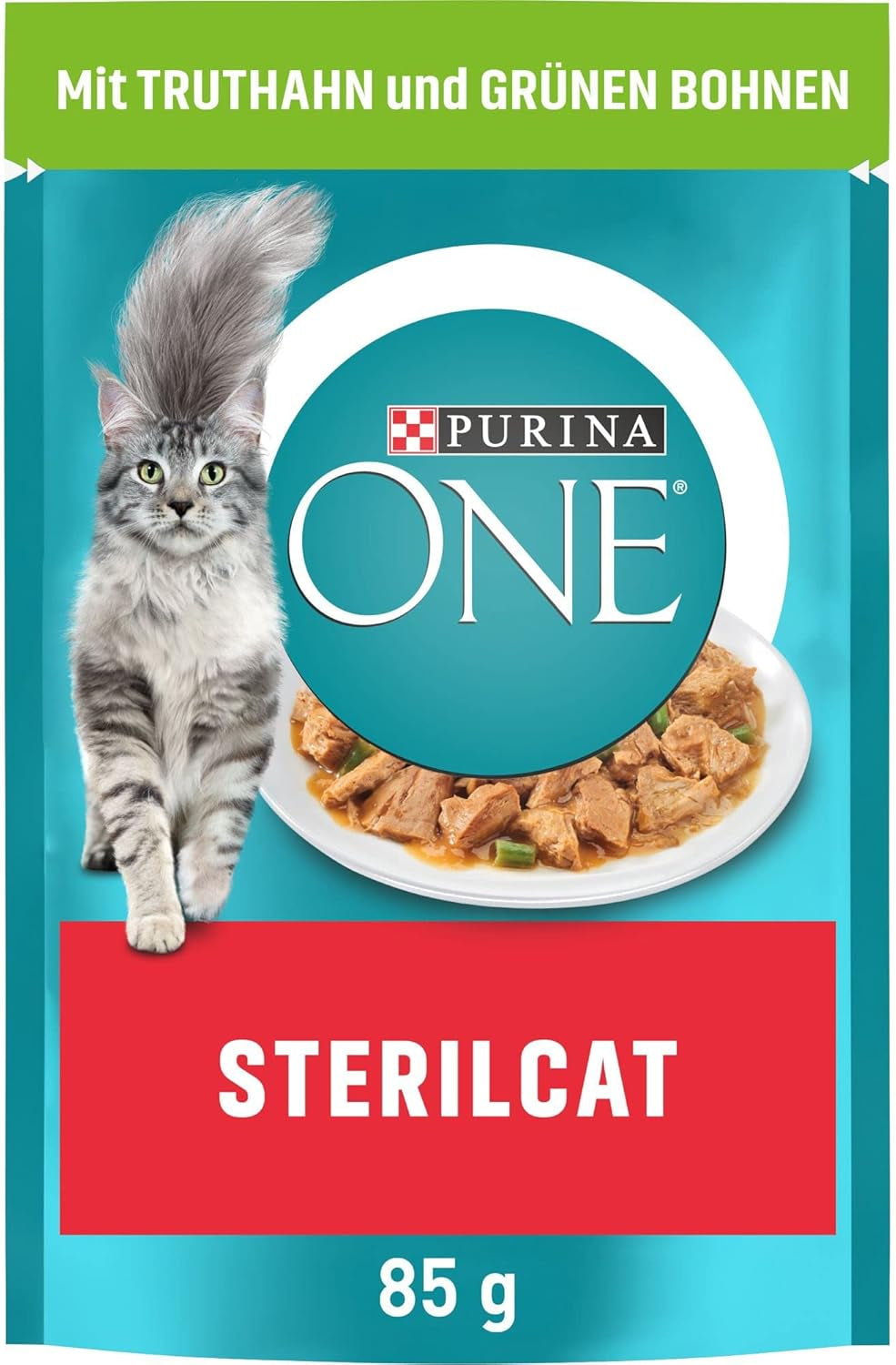 PURINA ONE STERILCAT Katzenfutter nass, zarte Stückchen in Sauce for sterilisierte Katzen, mit Tyrkiet, 26er Pack (26 x 85g)
