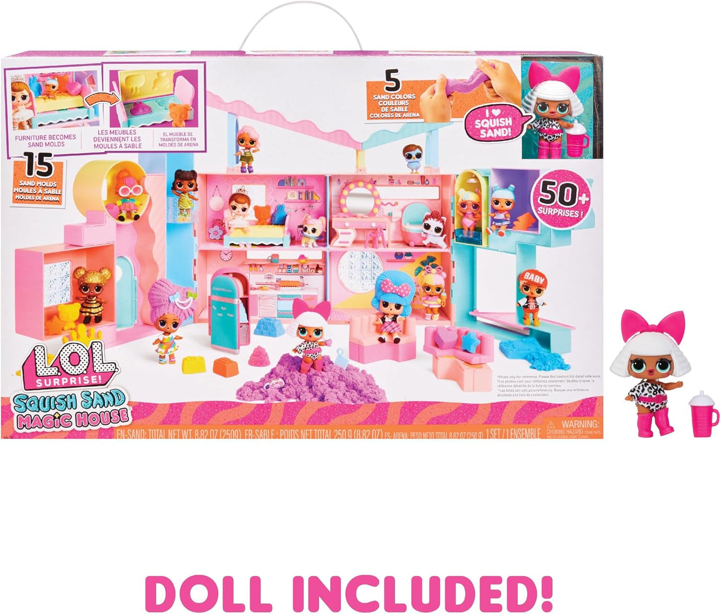 LOL overraskelse! Magic House med Squish Sand og Diva Collectible Doll - Legesæt med Collectible Dukke, Squish Sand, overraskelser og tilbehør - Ideel til piger fra 4 år og opefter