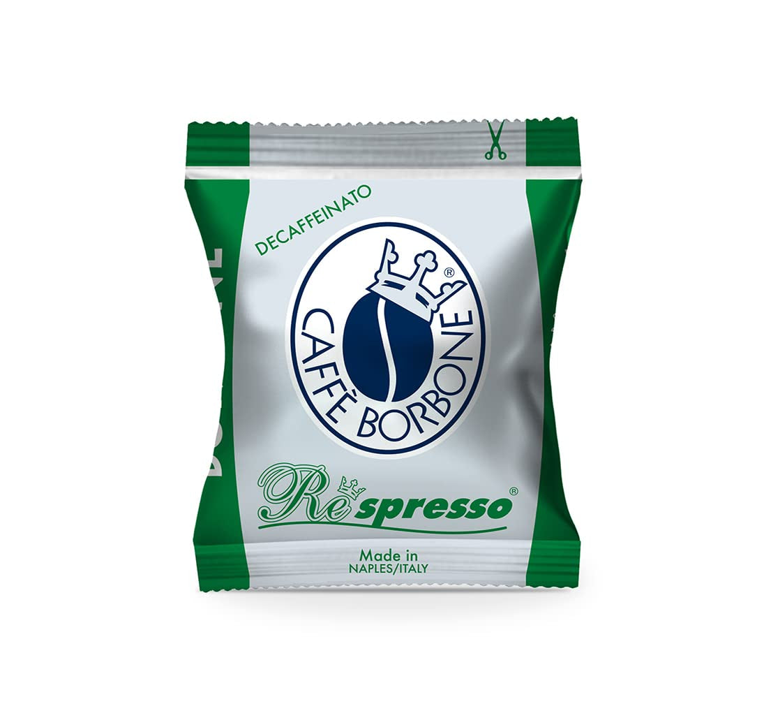 Caffè Borbone Kaffee Kapseln Respresso, Blaue Mischung, 100 stück & Kaffee Kapseln Respresso, Entkofeinierte Dek Mischung - 100 stück - Kompatibel med Häuslichen Kaffeemaschinen Nespresso®*