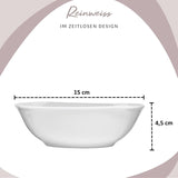 SANGER | Hvidt Bilgola Spisestel Sæt, 24 Del Porcelænsstel til 6, Firkantede Tallerkener, Middagstallerkener | PREMIUM KOLLEKTIONEN