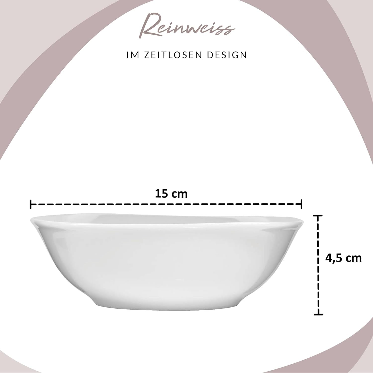 SANGER | Hvidt Bilgola Spisestel Sæt, 24 Del Porcelænsstel til 6, Firkantede Tallerkener, Middagstallerkener | PREMIUM KOLLEKTIONEN
