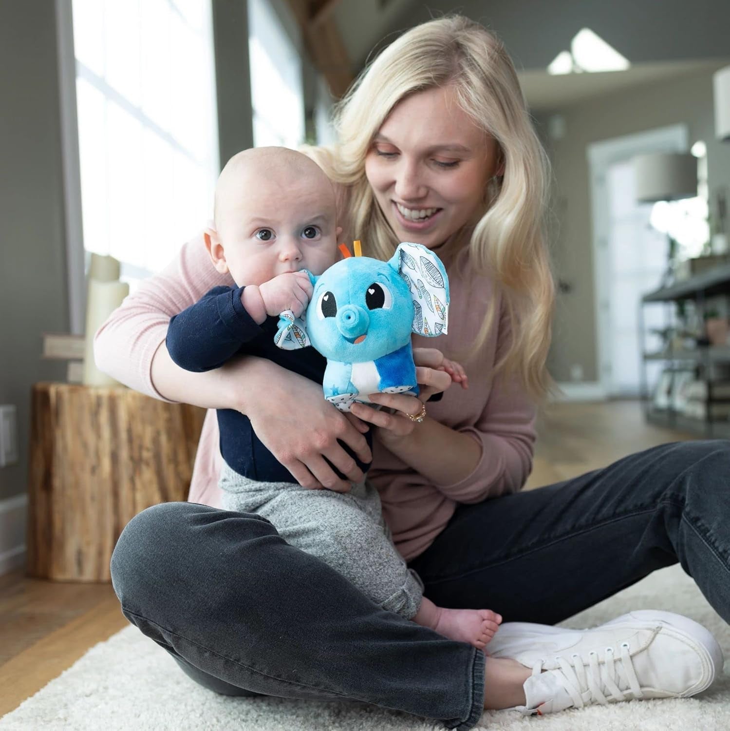 LAMAZE Elephant Puffaboo, nyfødt legetøj, sanselegetøj til baby, gave til nybagte forældre, udviklingslegetøj til 3 måneder drenge og piger, L27467 Babylegetøj Naty Shop