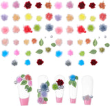 300 Stück Niedlich Blume Nail Charms, 3D Resin Blomster Camelie Rose Nägel Charms Mit Perle, Gemischt Größe Bunte Flower Nägel Deko Für Frauen Nail Art Zubehör