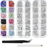 Harz Strasssteine ​​4200 Stk Strass Kristalle 1Mm-5Mm Gemischte Kinder Bastelsachen Kit Mit Strass Mit Picking Pinzette Und Stift Für DIY Nägel Kleidung Kunsthåndværk Gemischt Becher Party (A)