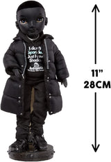 Rainbow High Shadow High - REXX McQueen - Moderigtig sort dukke med moderigtigt outfit og over 10 farverige legetilbehør - Ideel til samlere og børn i alderen 4-12 år