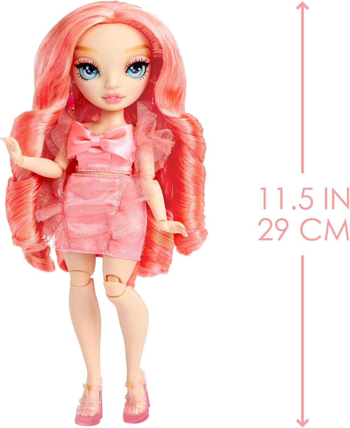 Rainbow High Fashion Doll - Pinkly Paige - Pink modedukke i et modetøj - med briller og over 10 farverige legetilbehør - Ideel til 4-12 årige og samlere