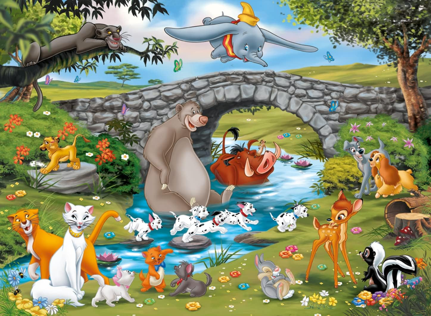 Ravensburger puslespil til børn - 10947 Animal Friends Family - Disney puslespil for børn over 6 år, med 100 brikker i XXL-format Puslespil Naty Shop