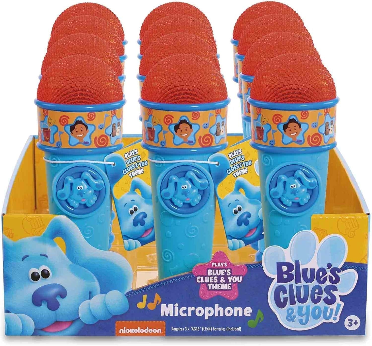 Blå og spidser Blå mikrofon Blues Clues Tegnefilm Hundelegetøj til drenge og piger fra 3 år og opefter Multifarvet babylegetøj Naty Shop