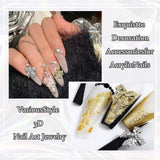 30 stk metal neglesløjfer, guld sølvgrå sløjfer, negletilbehør, negledekorationer til kvinder og piger, nail art design