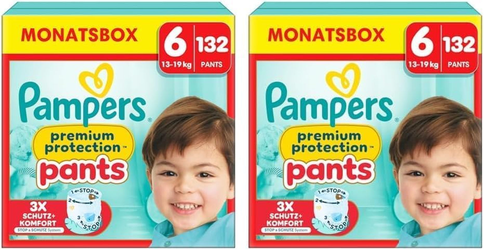Pampers Premium Protection Pants str. 5, 144 bleer, 11 kg - 17 kg, med 360° justering og bløde anti-lækage manchetter for optimal komfort og beskyttelse