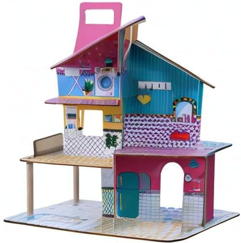 Olivia'S Little World 360 trædukkehus til børn 3,5" dukker og 12 tilbehør Multicolor TD-13260C dukkehuse Naty Shop