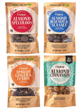 Sæt med 4 økologiske bid - kanelmandler/kanelmandler i belgisk mørk chokolade/ingen tilsat sukker, ingen sødemidler/VEGAN & FAIR TRADE / 4 x 85g