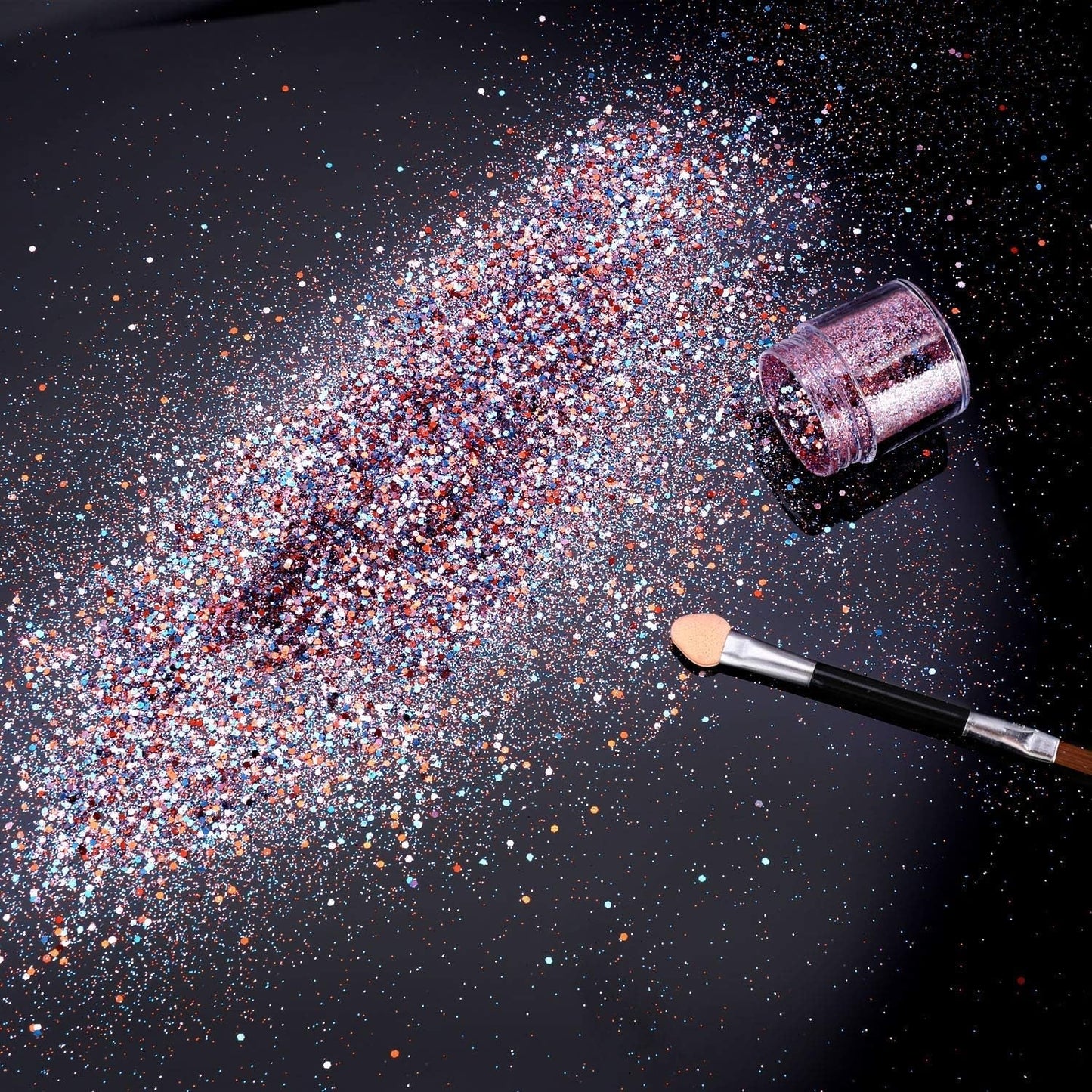 HOWAF 12 æsker Negle Glitter Ansigt Kropsbørste Glitter Makeup Negle Glitter Øjen Læbe Hår Kropsdekoration Halloween Julefestival Maskerade Makeup Tilbehør