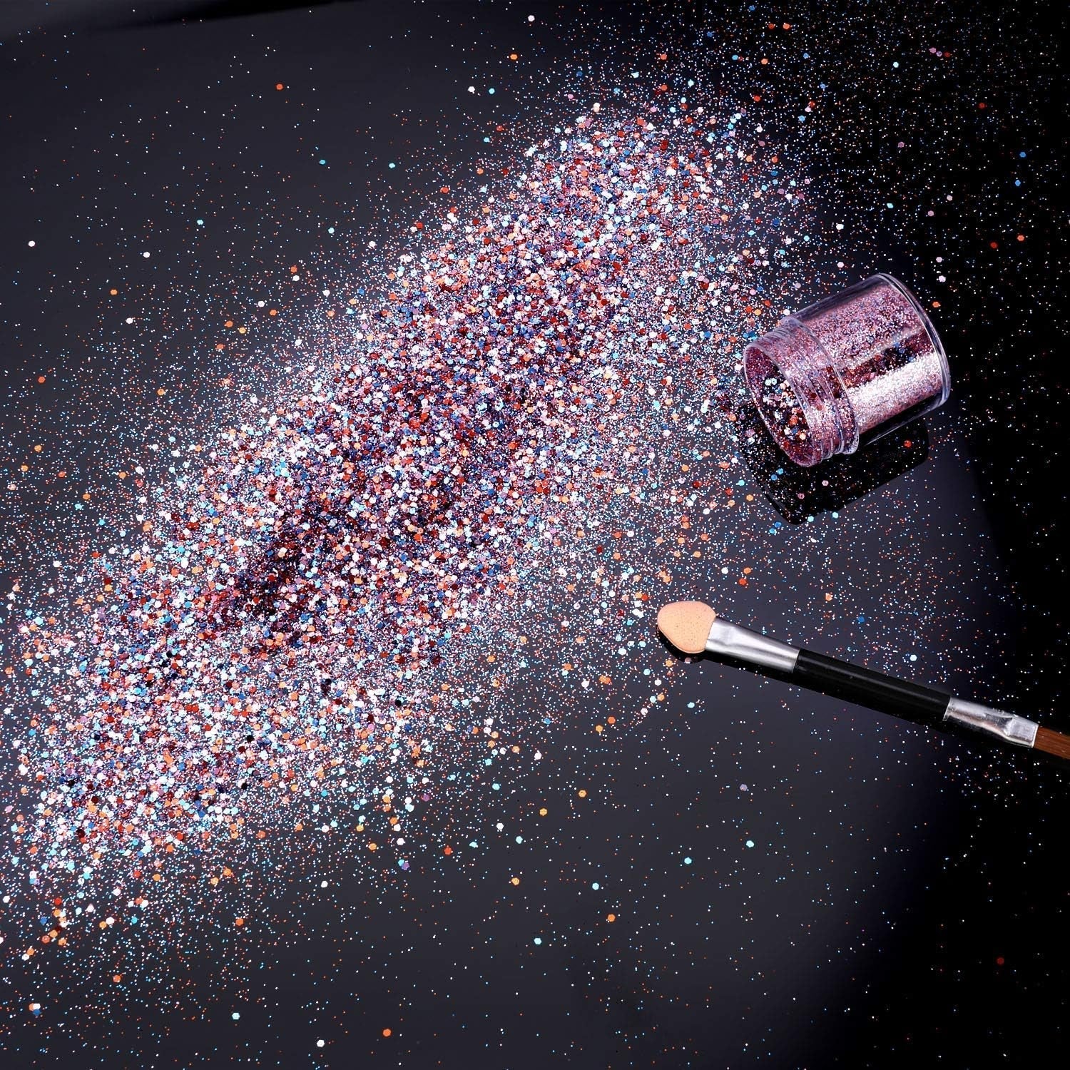 HOWAF 12 æsker Negle Glitter Ansigt Kropsbørste Glitter Makeup Negle Glitter Øjen Læbe Hår Kropsdekoration Halloween Julefestival Maskerade Makeup Tilbehør