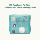 Bambo Naturbleer til babyer, str. 0 (1-3 kg), 144 stk., Månedsæske | Premium bleer med forbedret lækagebeskyttelse | Ultimativ komfort og frihed for nyfødte | Dermatologisk testede bleer
