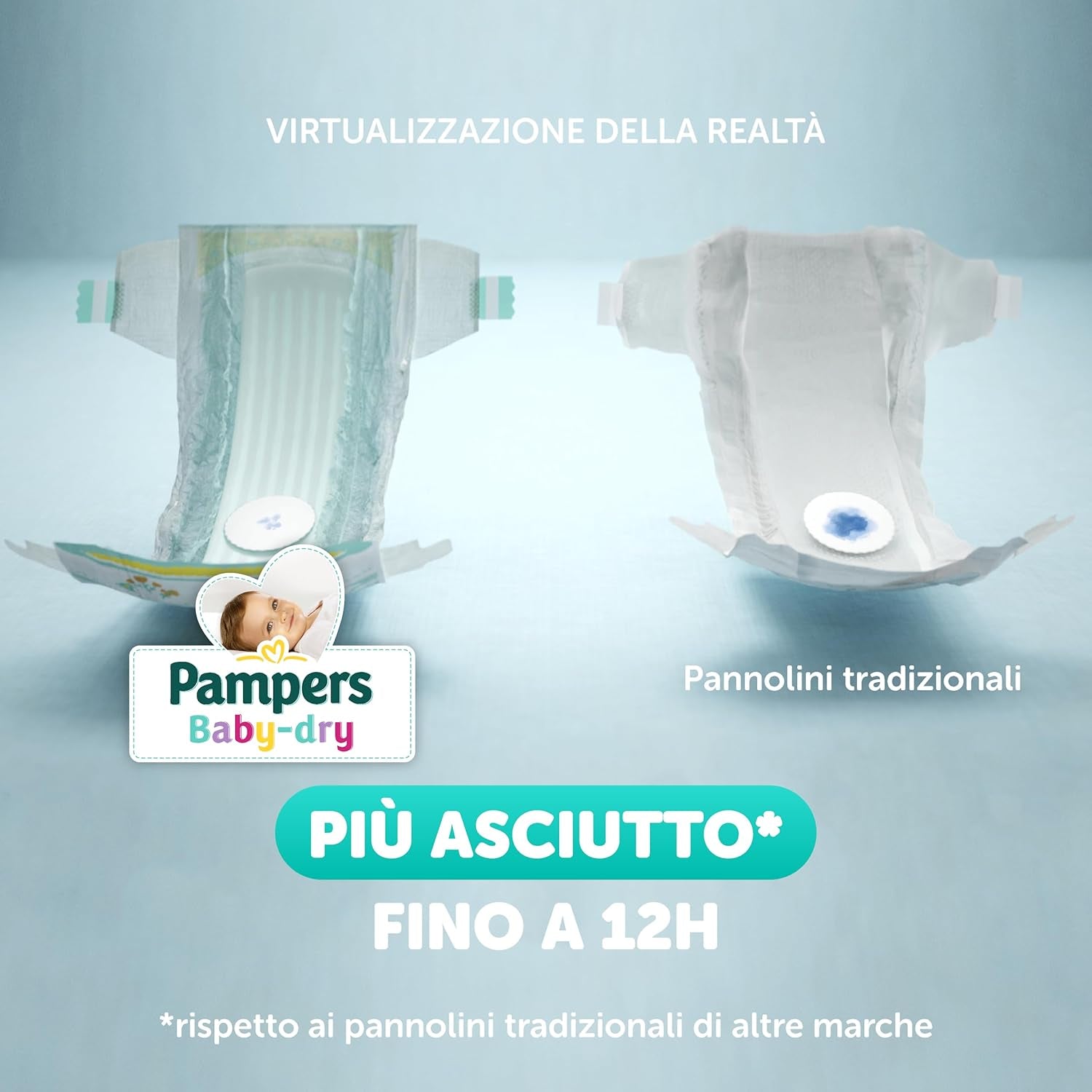 Pampers Baby Dry Junior DWCT bleer, tvillingpakke, størrelse 5 (11-25 kg), 32 bleer