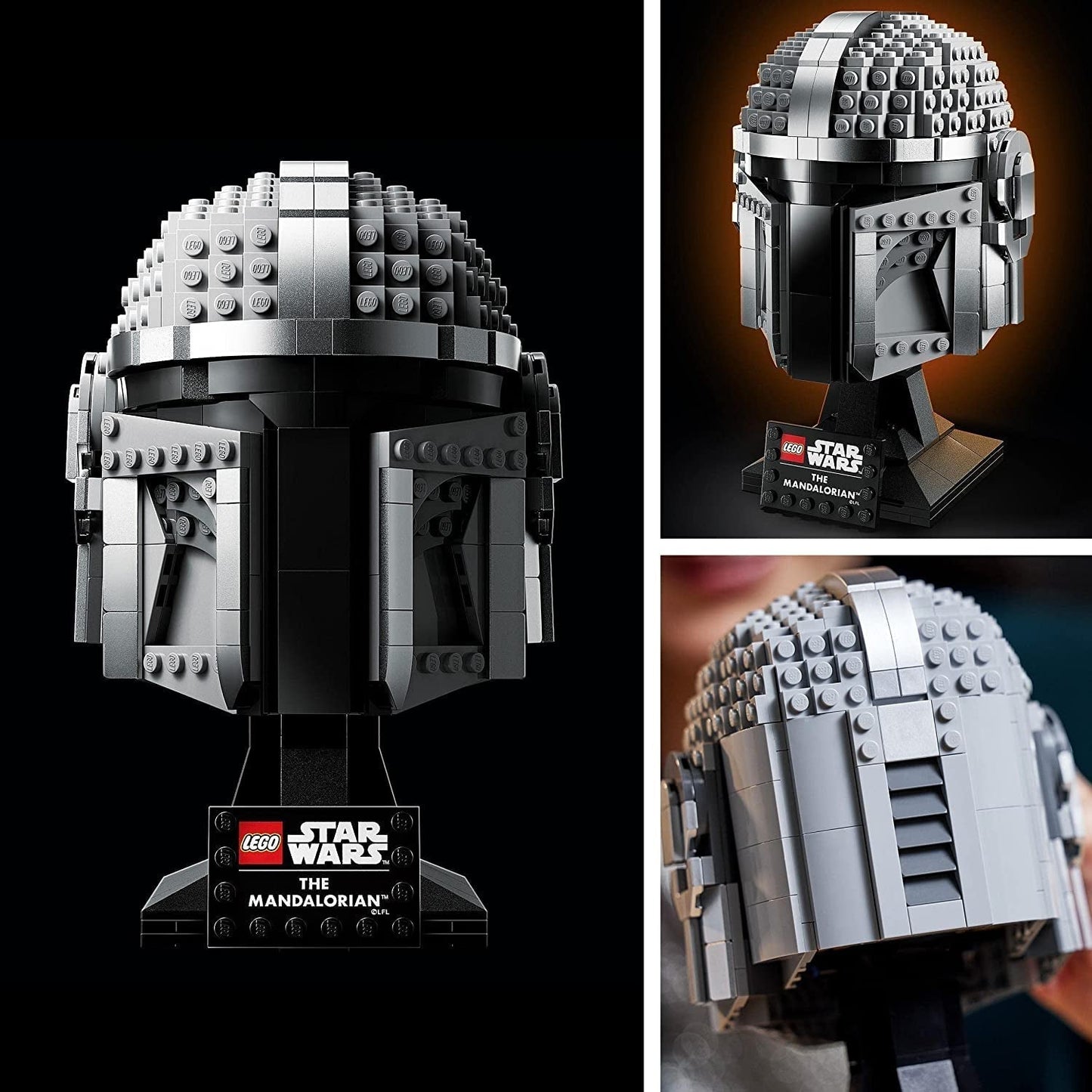 LEGO Star Wars Mandalorian hjelm model, rum dekoration samling og en vidunderlig gave til voksne, kit, mænd, kvinder, mor, far, samling gaveidé 75328 Byggesæt Besuche den LEGO-Store