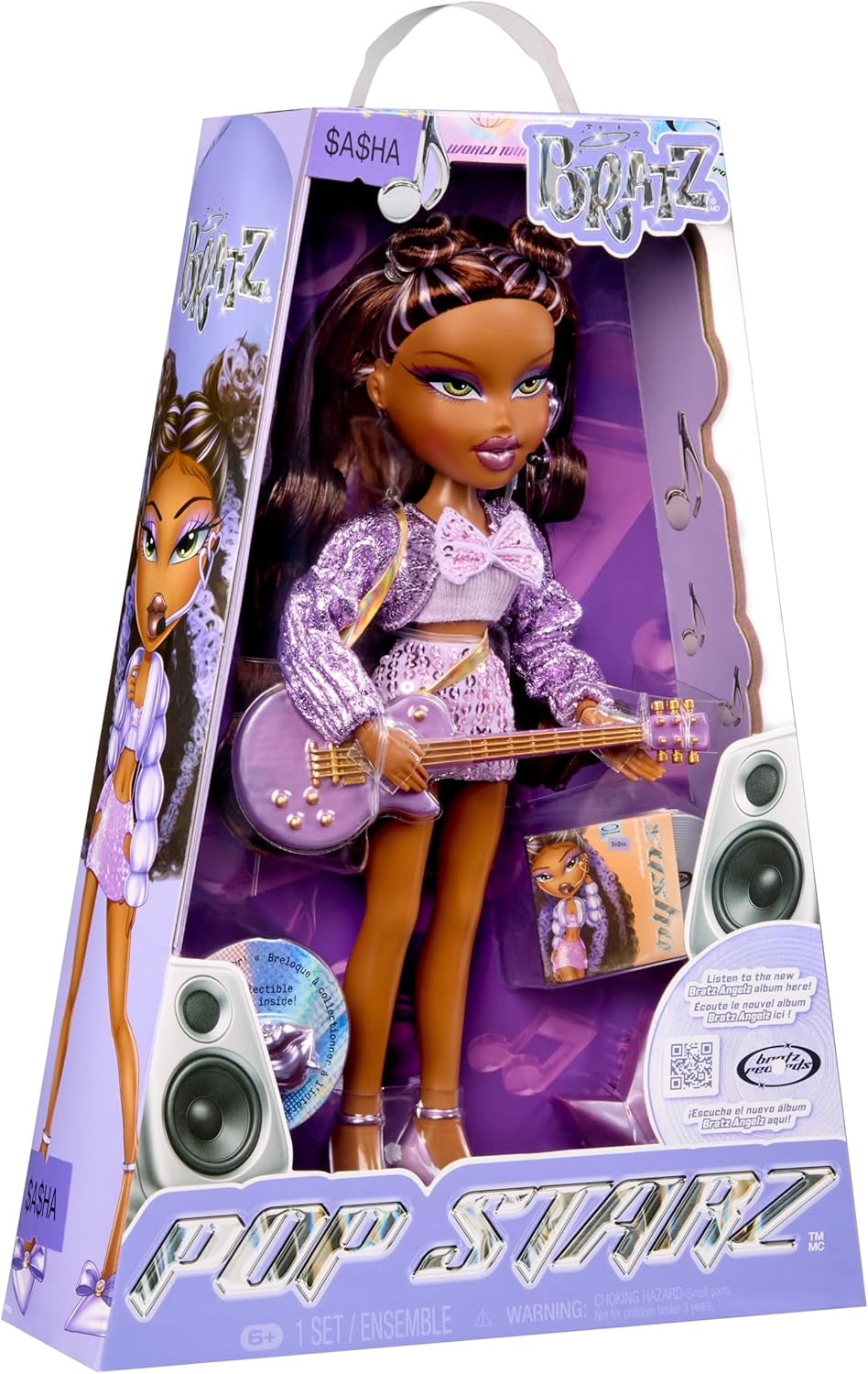 BRATZ Pop Starz Sasha – Modedukke med samlernøglering, outfit og musikalsk tilbehør