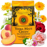Yerba LAS FLORES 1 kg ● Yerba Mate te med brasilianske ferskner ● Jasmin ● Mate te fra mateblade ● Naturlige smagsstoffer ● Yebra Mate te med guarana 50 g ● Yerba Mate te med hele blade 1050 g ● Vegansk