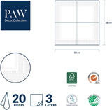 PAW - 3-lags servietter (33 X 33 Cm) I 20 stykker I Perfekt til fødselsdage, fester, bryllupper, nadver og helligdage I Bordpynt Farverige papirservietter - Farverige blomster Flora I Blomsterarrangement