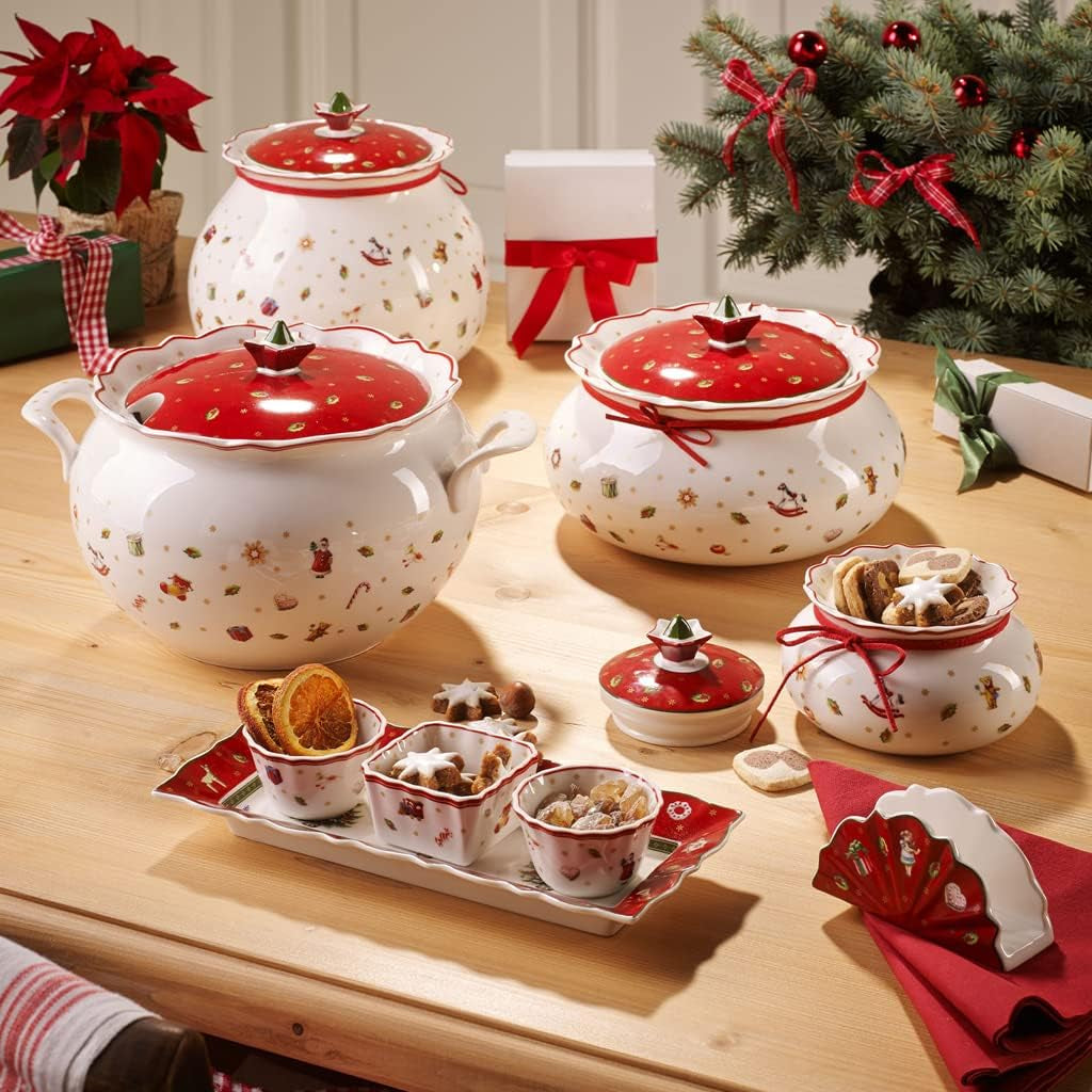 Villeroy & Boch Toy's Delight Terrine, 3 liter, premium porcelæn, hvid/rød