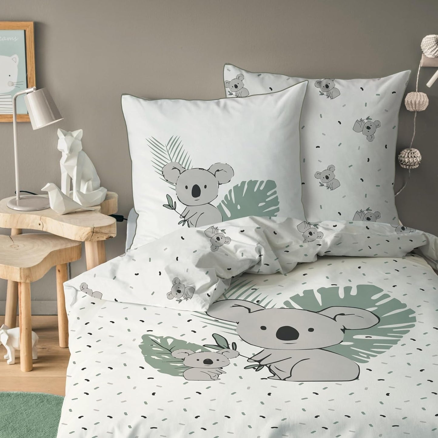 Børnesengesæt, Koala eller Unicorn, 100% bomuld Sengetøj - børne Naty Shop Koala