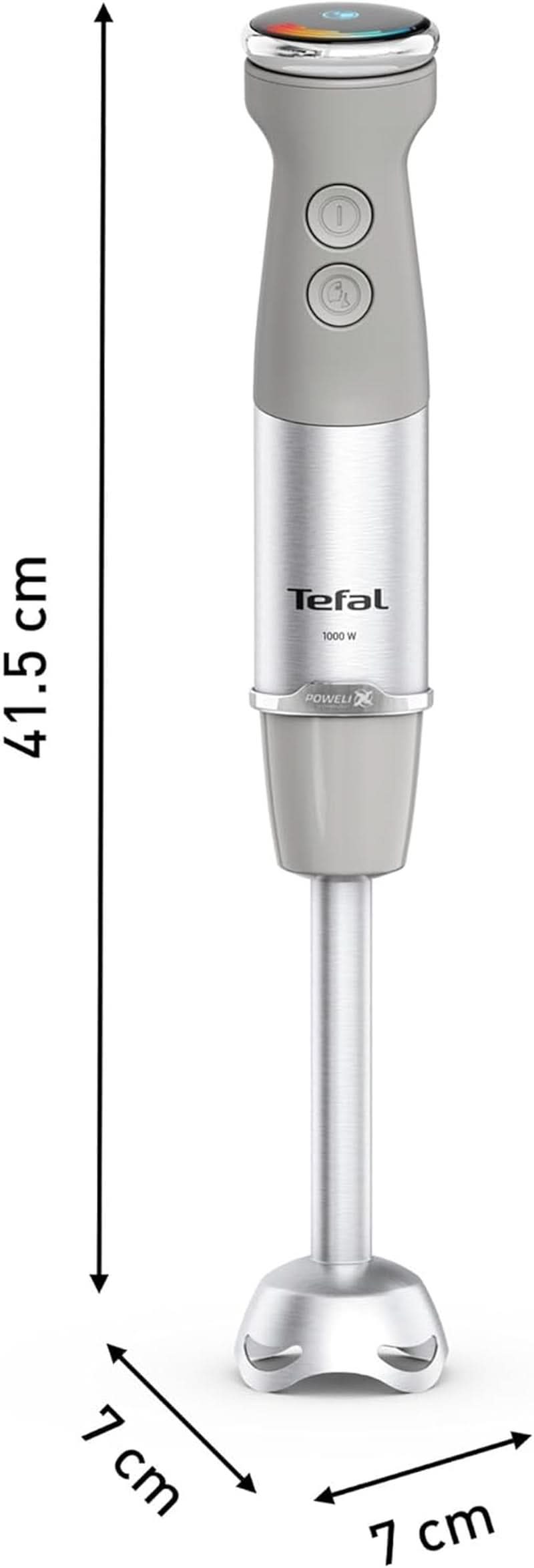 Tefal Quickchef+ 3-i-1 XL Stabmixer/Zerkleinerer/Schneebesen, 1000 W, Intuitiv Geschwindigkeitsregelung, Turbo-Taste, Powelix-Messer-Technologie, Edelstahl, Grau, HB67MB30 Kitchen Naty Shop