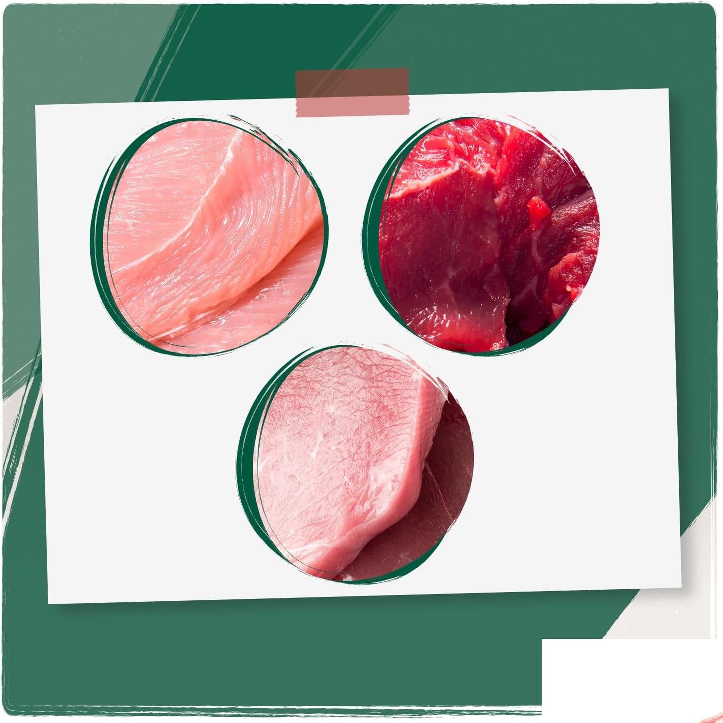 Venandi Animal Premium Nassfutter für Katzen, Probierpaket II, Kylling + Kanin, Kalb, Tyrkiet, 6 x 400 g, getreidefrei und naturbelassen, 2,4 kg