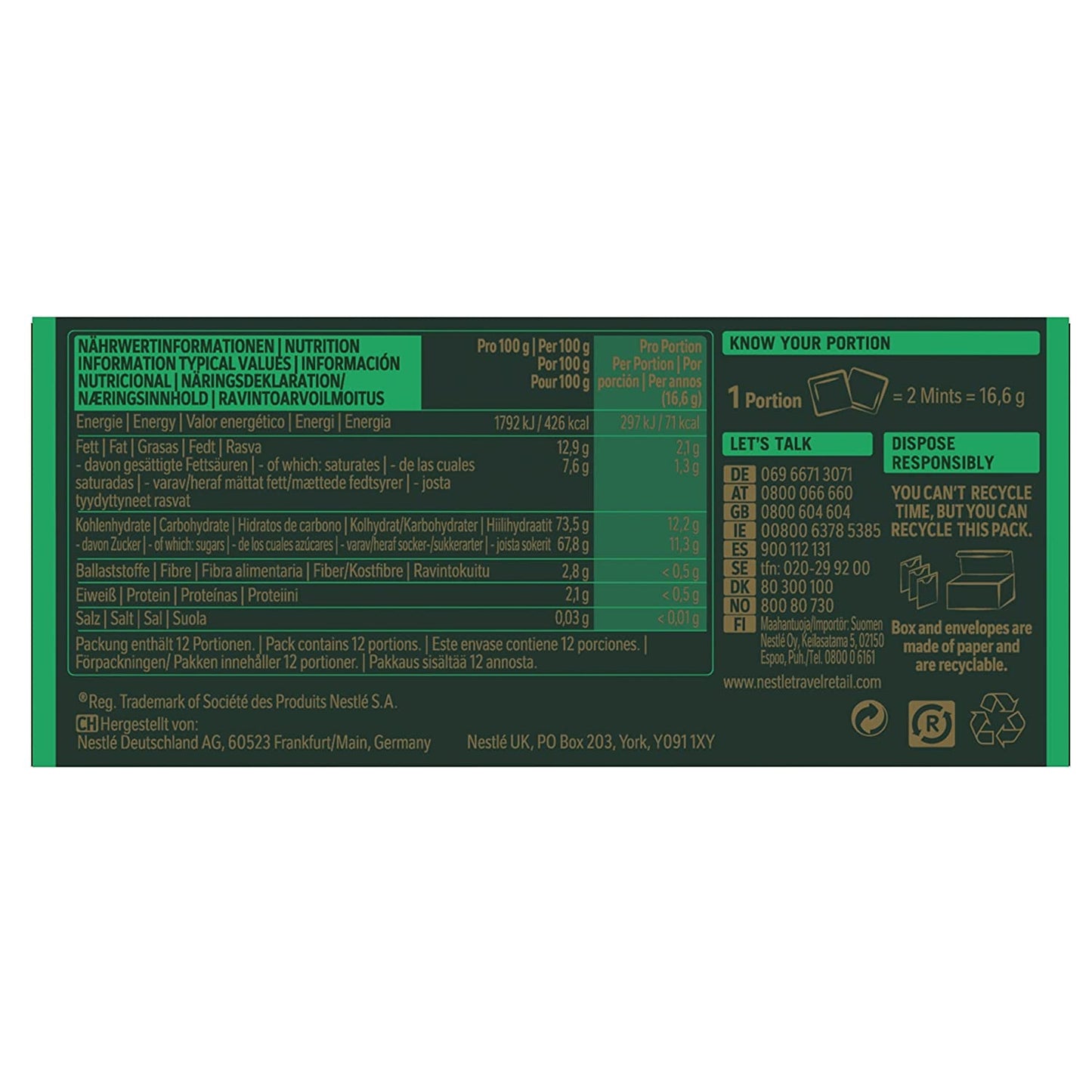 NESTLÉ AFTER EIGHT Tynde mørke chokoladefirkanter med myntecremefyld til feinschmeckere Pakke med 5 (1 x 200 g)