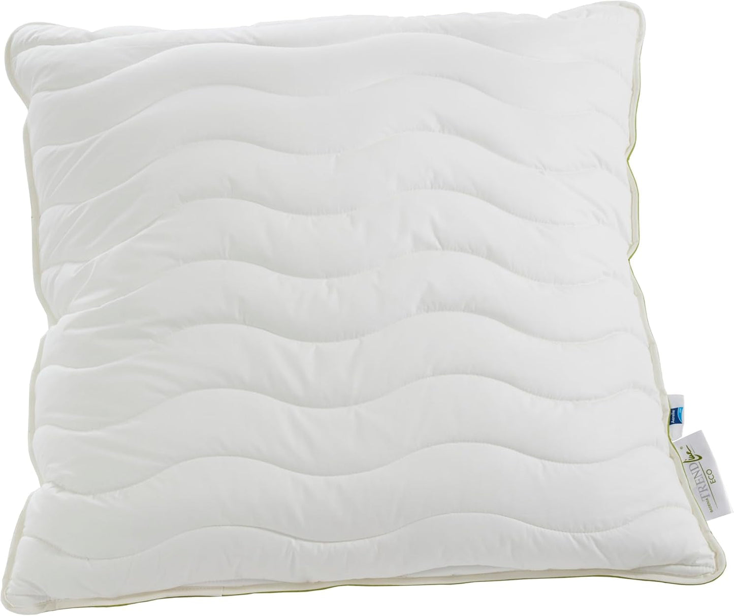 Badenia Trendline Eco Pillow Aerelle Blue 80 X 80 Cm, hvid, Oeko-Tex certificeret, produceret efter den tyske kvalitetsstandard Naty Shop standard puder