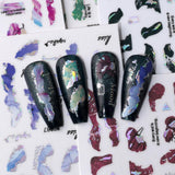 6 farver marmor negle stickers bronzer sølv selvklæbende klistermærker bloom marmor negle stickers 3D marmor negle stickers design tilbehør negle art stickers negle stickers sæt negle folie
