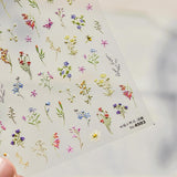 JMEOWIO 3D Nagelsticker Blumen Nail Art Sticker Selbstklebend Nagelaufkleber 5D Stereoskopisk Frühling Sommer Blumen Dekoration Nageldesign Tilbehør 1 Blatt