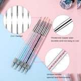 5 Stück Nail Art Pinsel Sæt Dotting Tool Nailart Pinsel Nageldesign Dotting Pen Strass Professionel Acryl Feinmalerei Nail Art Design