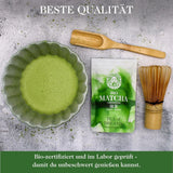 Økologisk Matcha-pulver til te og Matcha Latte - Premium ceremoniel kvalitet fra Japan - Original Kissui grøn te - 30g
