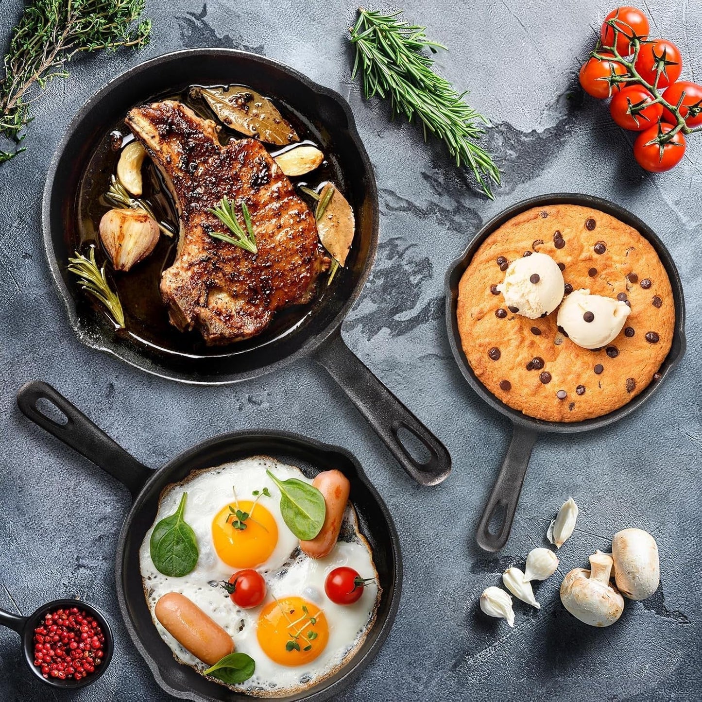 OVERMONT støbejernsgrillpande med håndtag Gryder og pander Naty Shop