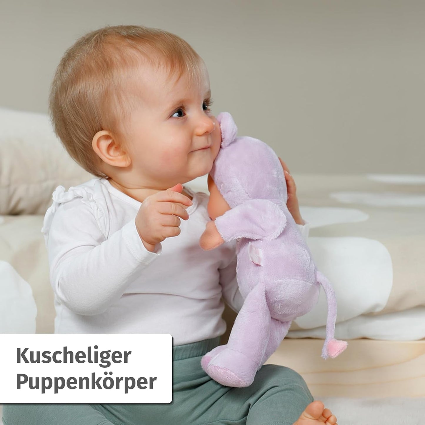 Baby Born for Babies Blød musedukke, 26 cm, med ører og fingerlommer, til nyfødte, 836590 Zapf Creation, Pink