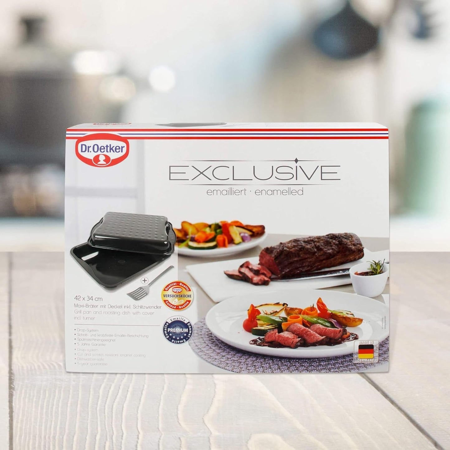 Dr. Oetker Maxi Frituregryde med stållåg, familiefirkantet stegefad til kylling og grøntsager Bageforme og plader Naty Shop