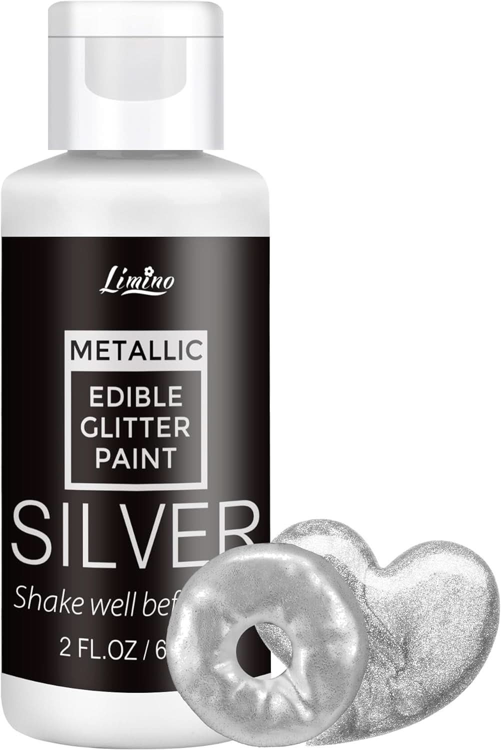 Flydende spiselig glitter, 60 ml Naty Shop Silver