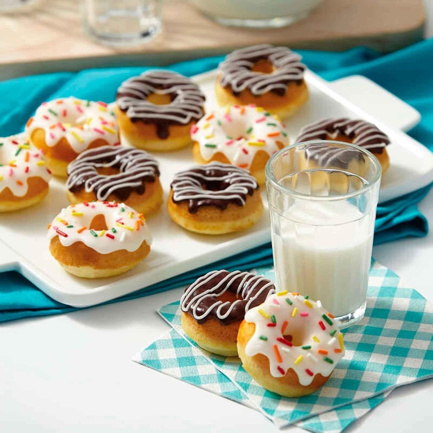 Wilton Donut-Backform Mit 12 Mulden Donutform, Hochwertige Donut Backform Mit Antihaftbeschichtung Für 12 Mini-Donuts, Spülmaschinenfest Forme og bakker til bagning Naty Shop