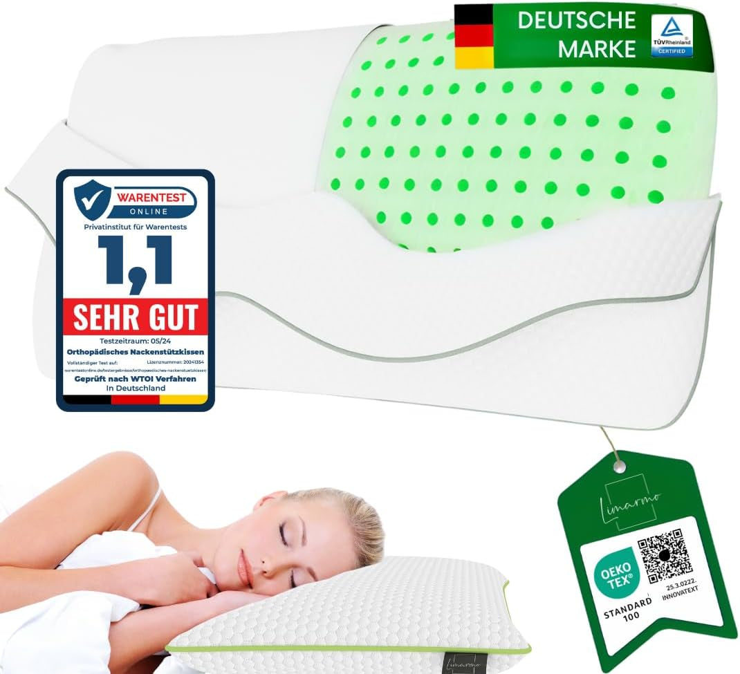 Ortopædisk nakkestøttepude til 80X40, 800X400 mm, viskoelastisk pude, visco pude, pude, memory foam nakkepude, visco skum, søvn, hvid (710 X 420 X 120 mm) Naty Shop cervikal ortopædiske puder M420X70m