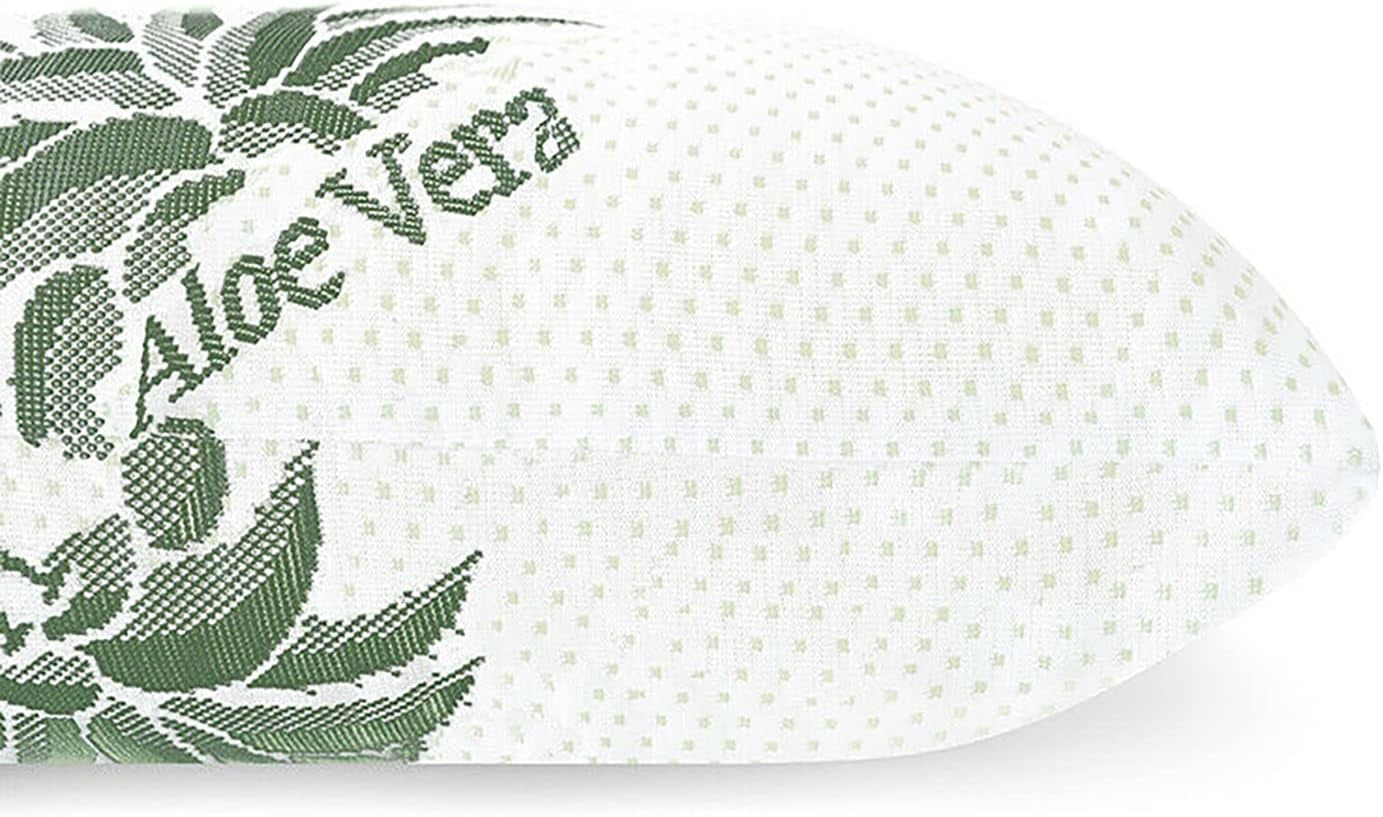 Mister Sandman Ergonomisk pude 40X80, Nakkepude med Aloe Vera pudebetræk, Visco-pude Perfekt til mave-, ryg- og sidesovere, Memory Foam-pude Cervikal ortopædiske puder Naty Shop 2X Aloe Vera-betræk
