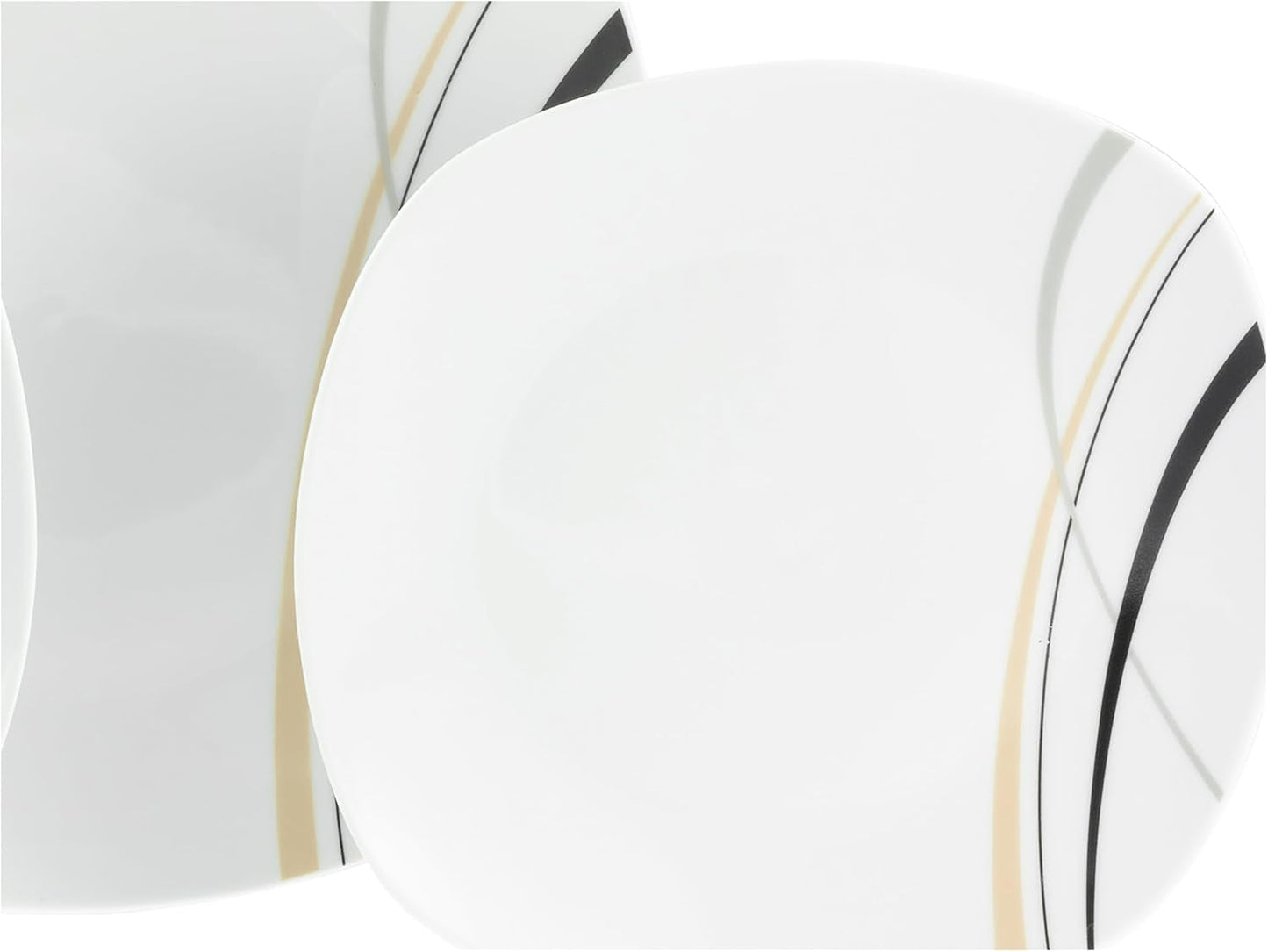 CreaTable 24029 Square City Line Series 6-personers porcelænsservicesæt 12-delt opvaskemaskine og mikroovn Sikker kvalitetsfremstilling